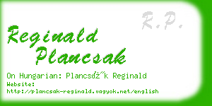 reginald plancsak business card